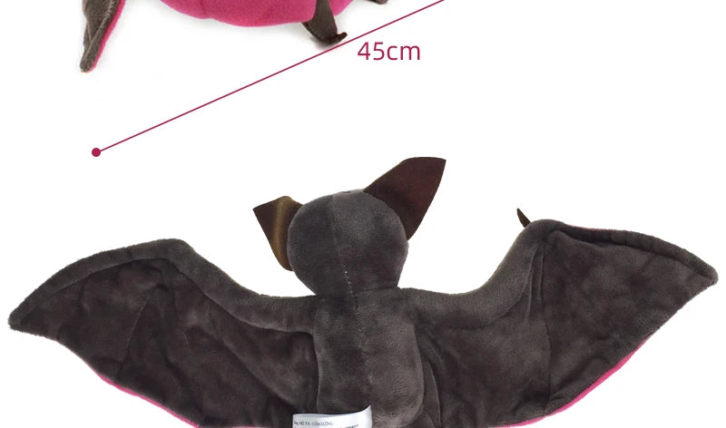 Fledermaus Plüschtier mit flexiblen Flügeln, Weiches Stofftier, Halloween Dekor