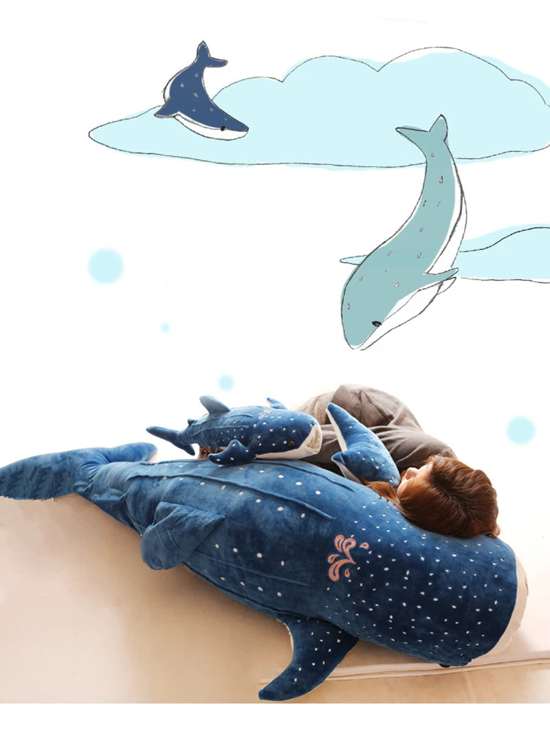 50/100cm Blauhai, Plüschtier, weiche Tierkissenpuppe