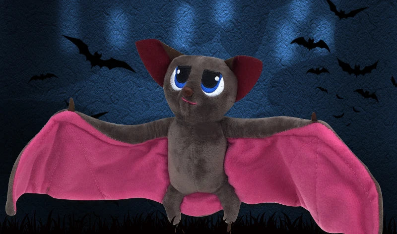 Fledermaus Plüschtier mit flexiblen Flügeln, Weiches Stofftier, Halloween Dekor