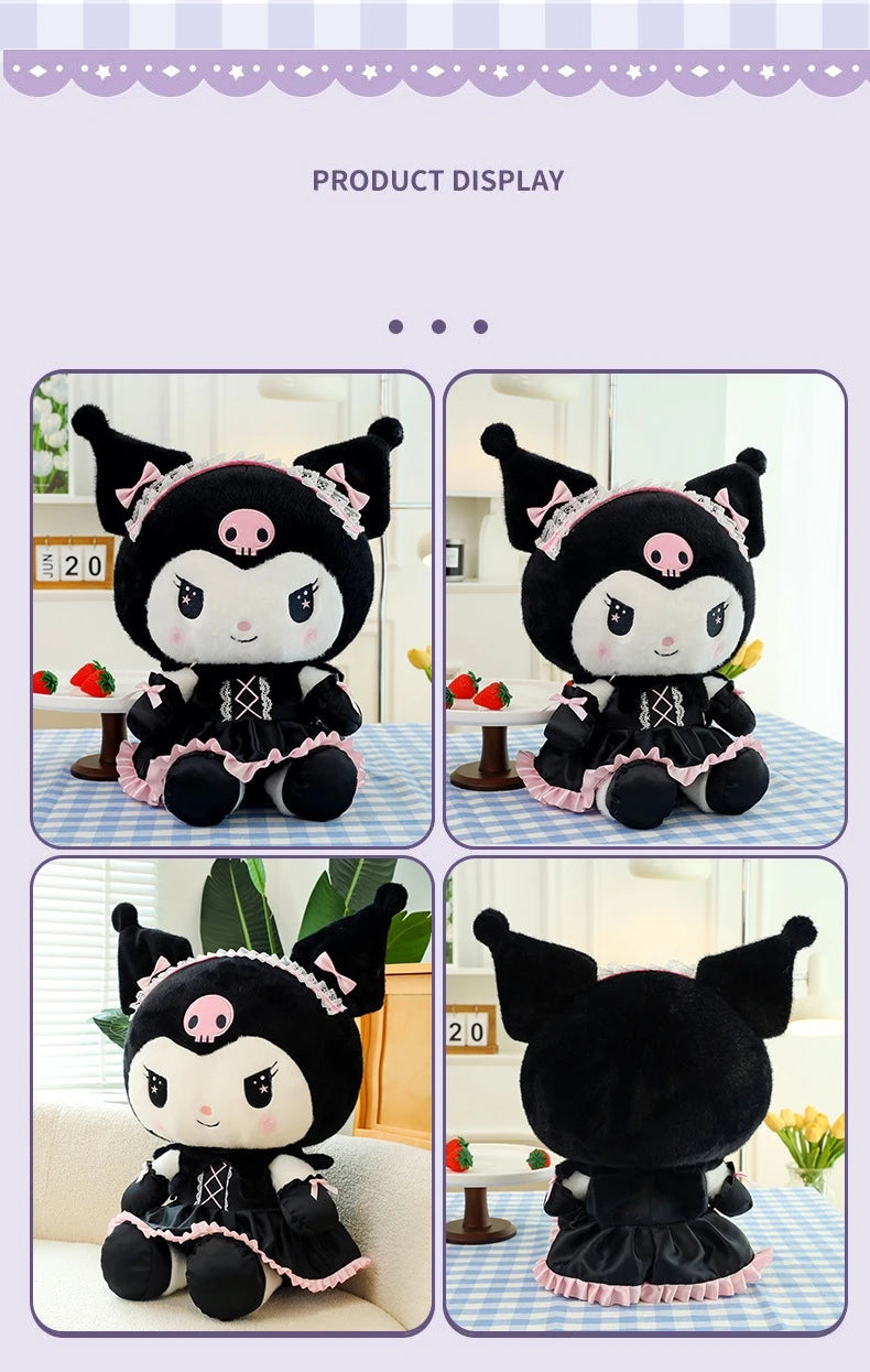 Cartoon Sanrio Kuromi Plüschpuppe, Große niedliche Uniform, Kleiner Teufel Kawaii Plüschtier Stofftier