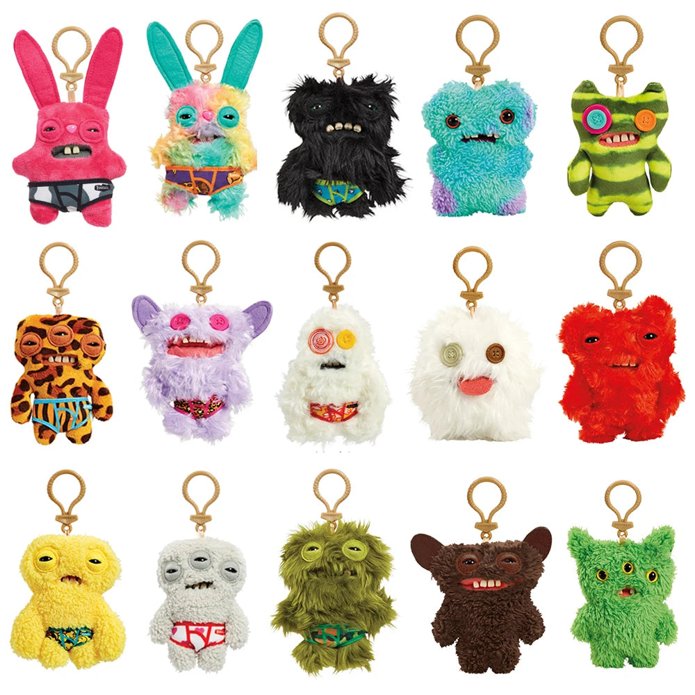 Fuggler Lustiges hässliches Monster, Original-Plüschpuppe, Zähne, Monster-Anhänger, Schlüsselanhänger, 9,5–14 cm