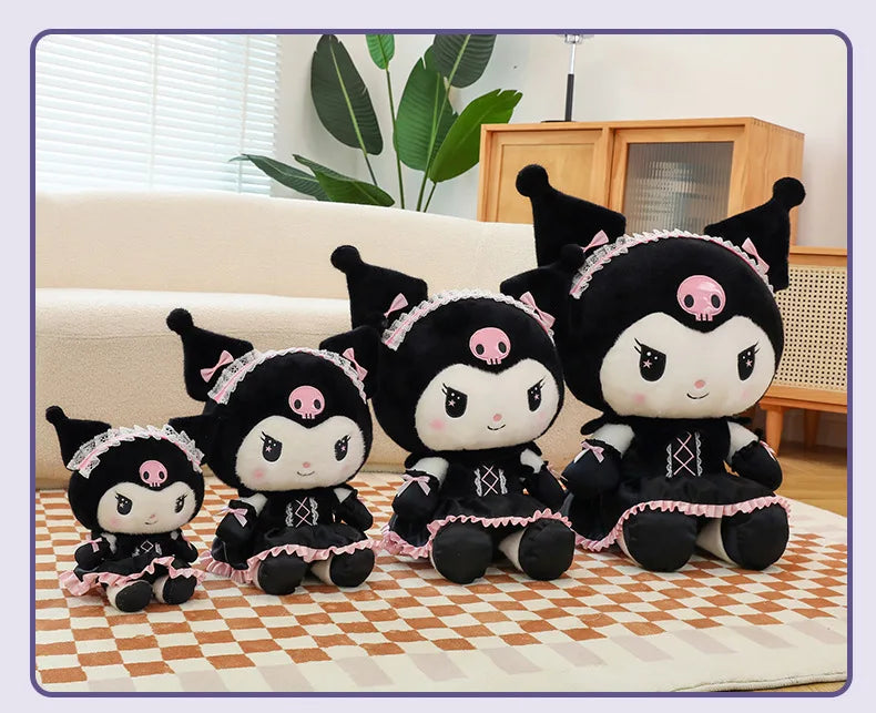 Cartoon Sanrio Kuromi Plüschpuppe, Große niedliche Uniform, Kleiner Teufel Kawaii Plüschtier Stofftier