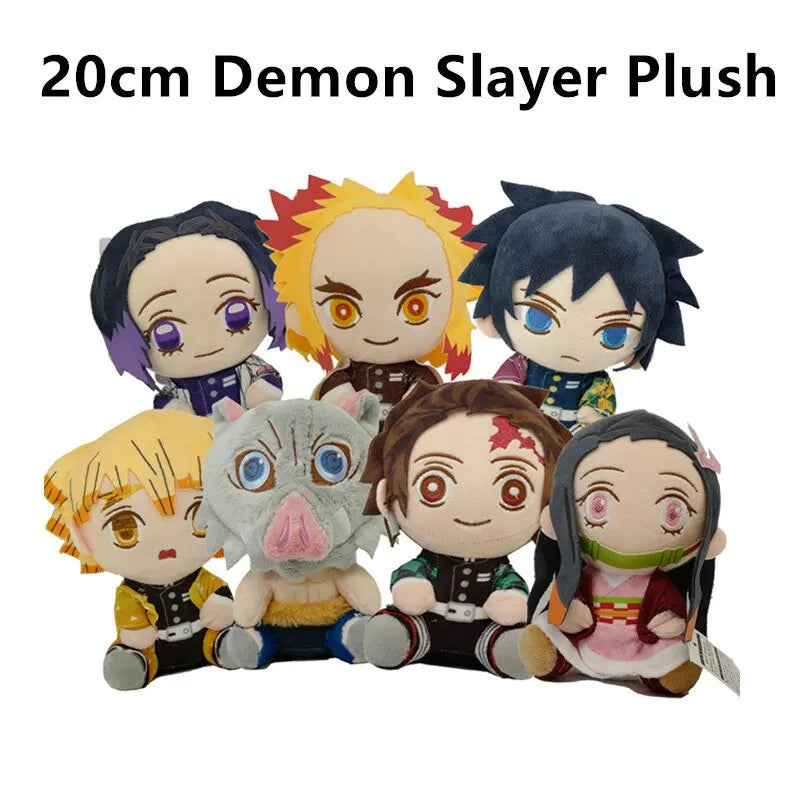20cm Hot Japan Demon Slayer Plüschpuppen Lovely Anime Kimetsu No Yaiba Kamado Tanjirou Nezuko Zenitsu Kyoujurou