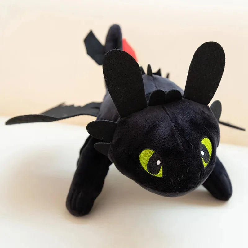 Großes Plüschtier Drachenspielzeug Kawaii Weiß Schwarz, Plüschspielzeug