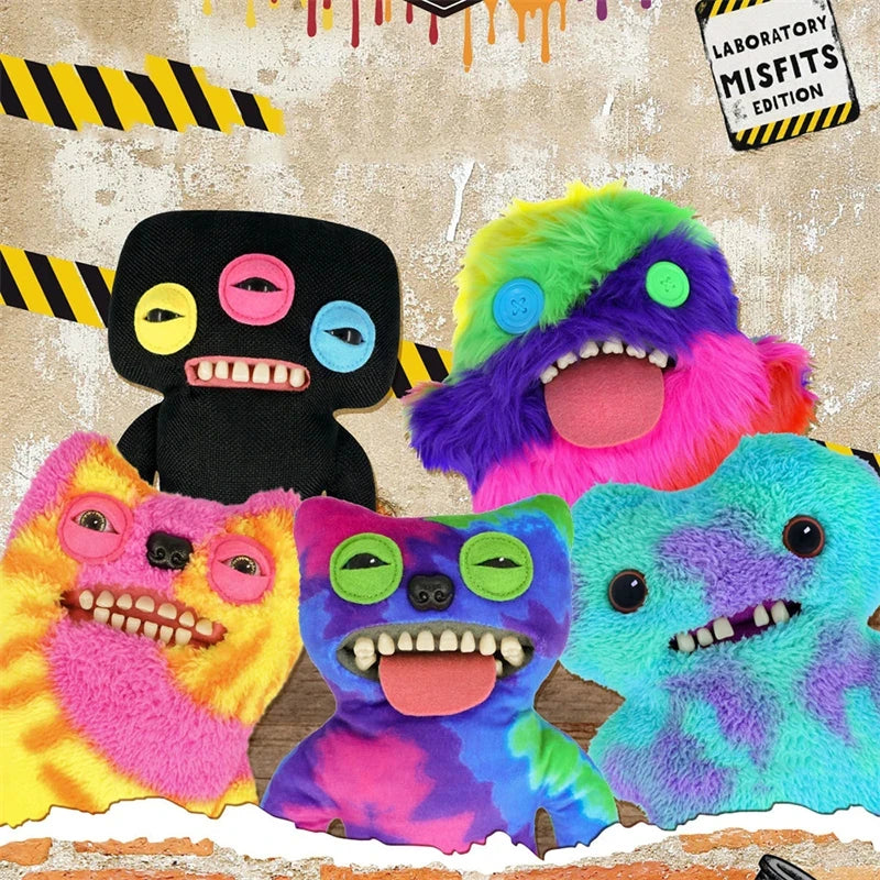 Original Fuggler Ugly Monster, Lustiges Plüschtier, mit weit aufgerissenen Augen