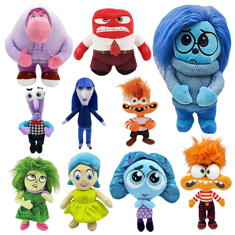 Verschiedene Inside Out 2 Plüshpuppen, 21-28cm, Cute Joy, Fear, Anger, Disgust, Sadness