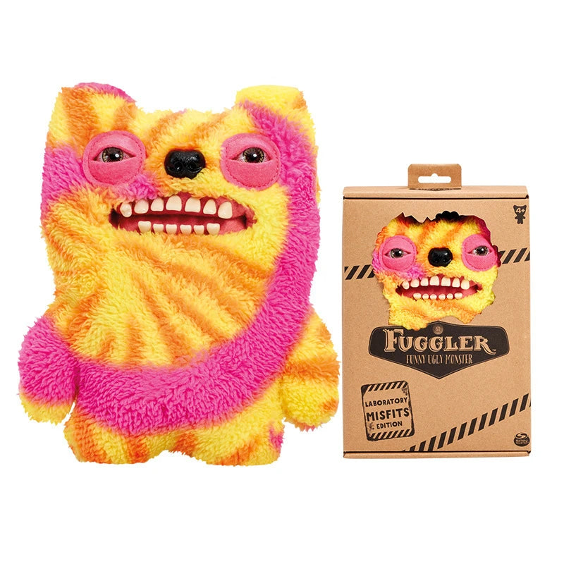Original Fuggler Ugly Monster, Lustiges Plüschtier, mit weit aufgerissenen Augen