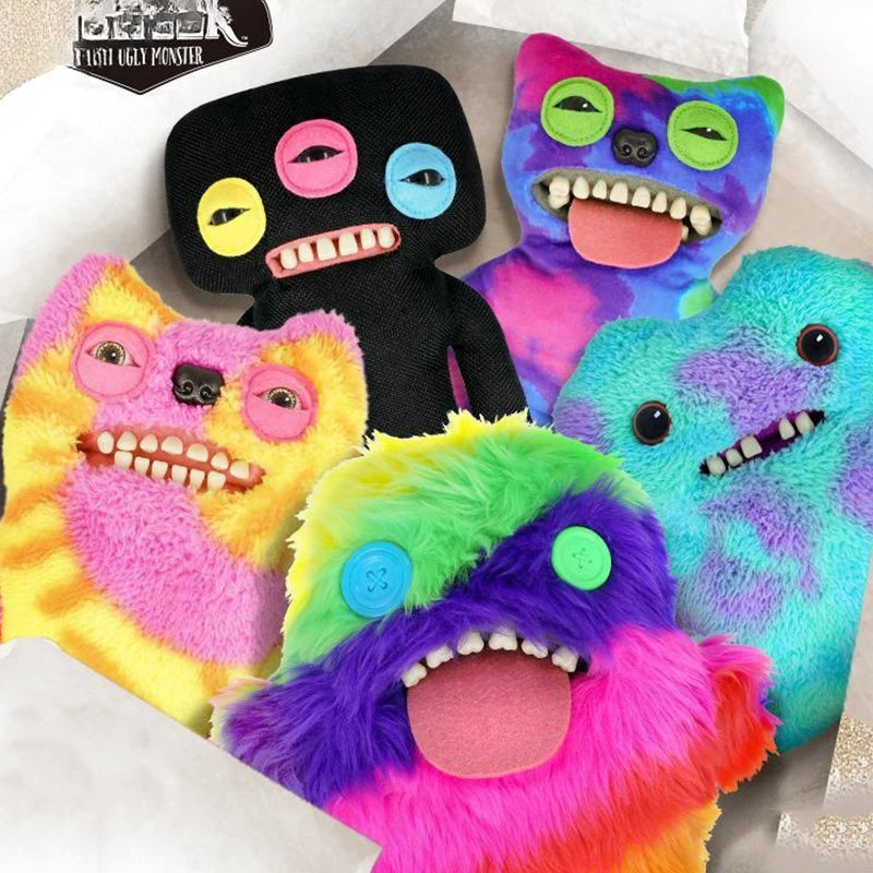 Original Fuggler Ugly Monster, Lustiges Plüschtier, mit weit aufgerissenen Augen