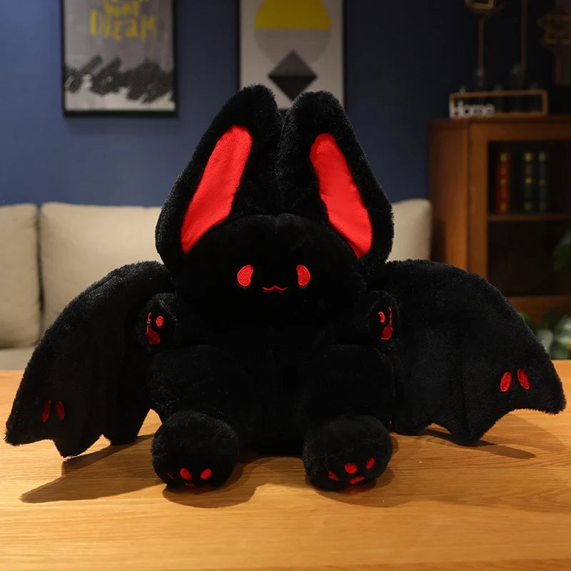 25–55cm grosses, schönes Fledermaus-Plüschtier, langer Schwanz, weiße und schwarze Fledermaus, Stoffpuppe