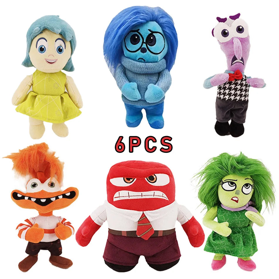 Verschiedene Inside Out 2 Plüshpuppen, 21-28cm, Cute Joy, Fear, Anger, Disgust, Sadness