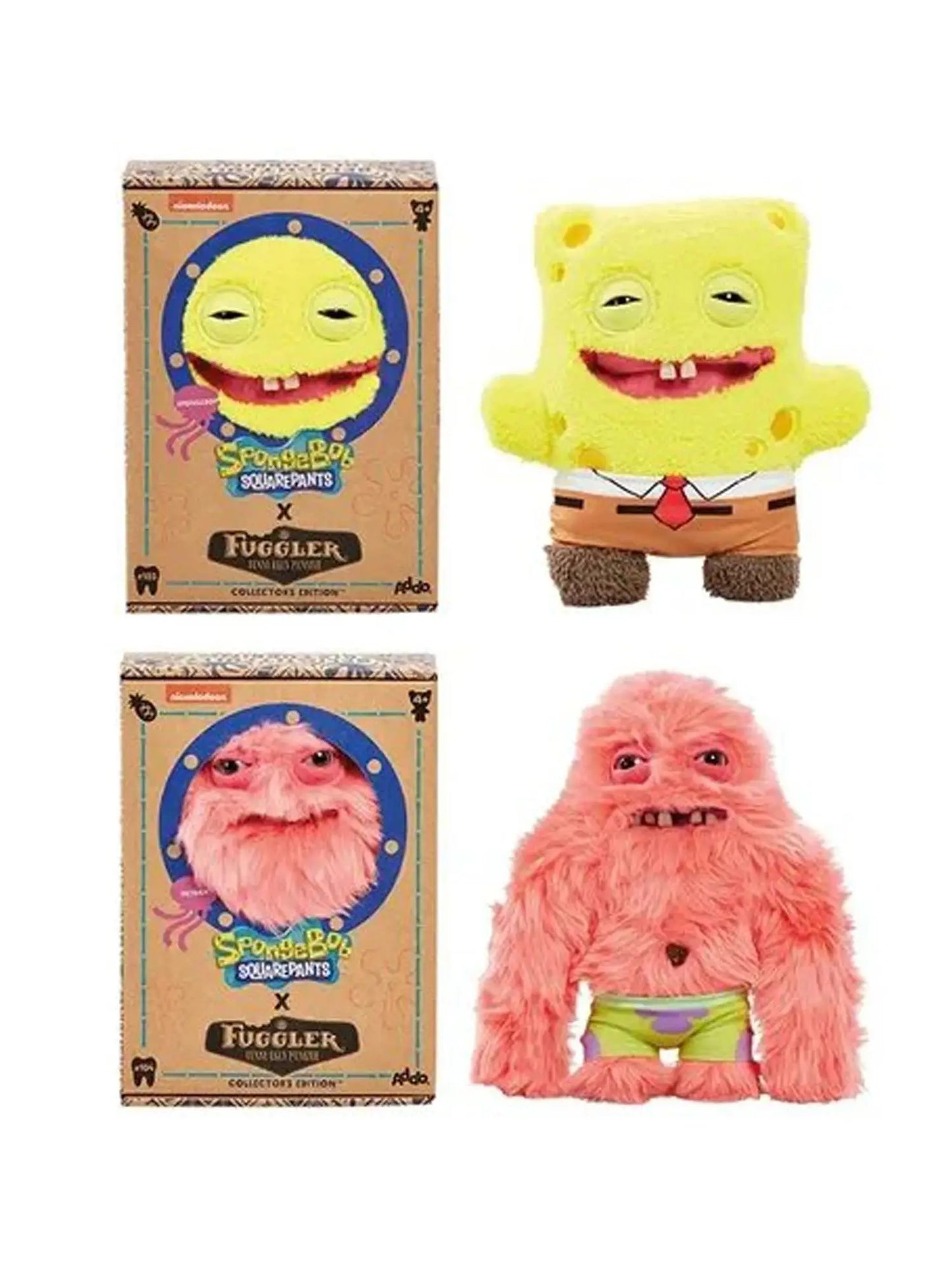 Fuggler Plüschtiere 22cm Original Hässliches Monster, Zahnmonster, Sponge Bob und Patrick Star