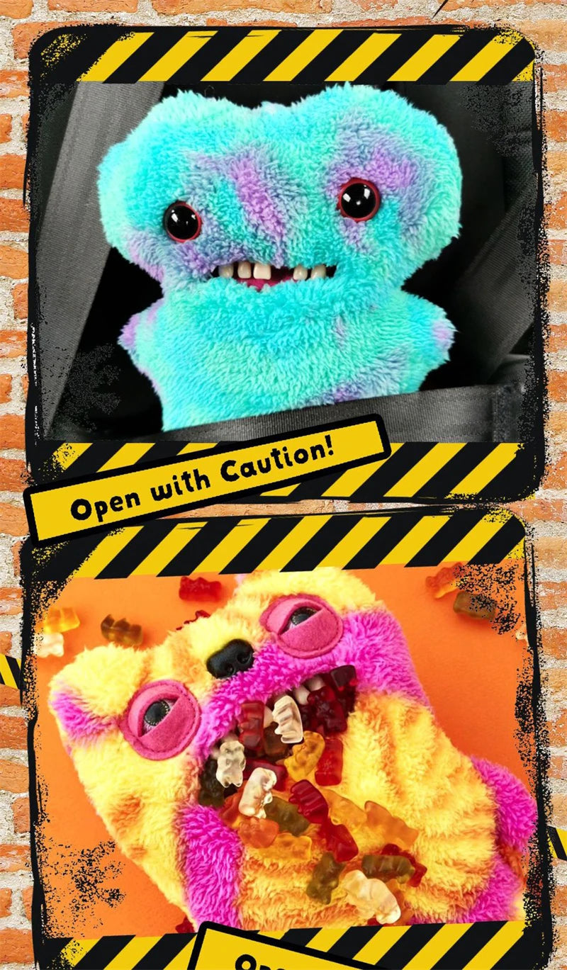 Original Fuggler Ugly Monster, Lustiges Plüschtier, mit weit aufgerissenen Augen