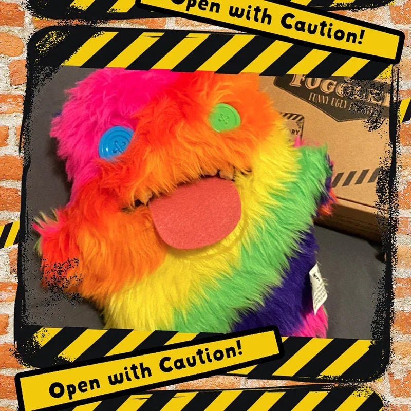 Original Fuggler Ugly Monster, Lustiges Plüschtier, mit weit aufgerissenen Augen