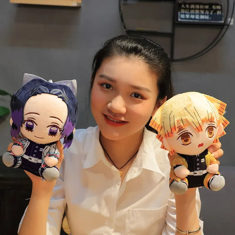 20cm Hot Japan Demon Slayer Plüschpuppen Lovely Anime Kimetsu No Yaiba Kamado Tanjirou Nezuko Zenitsu Kyoujurou