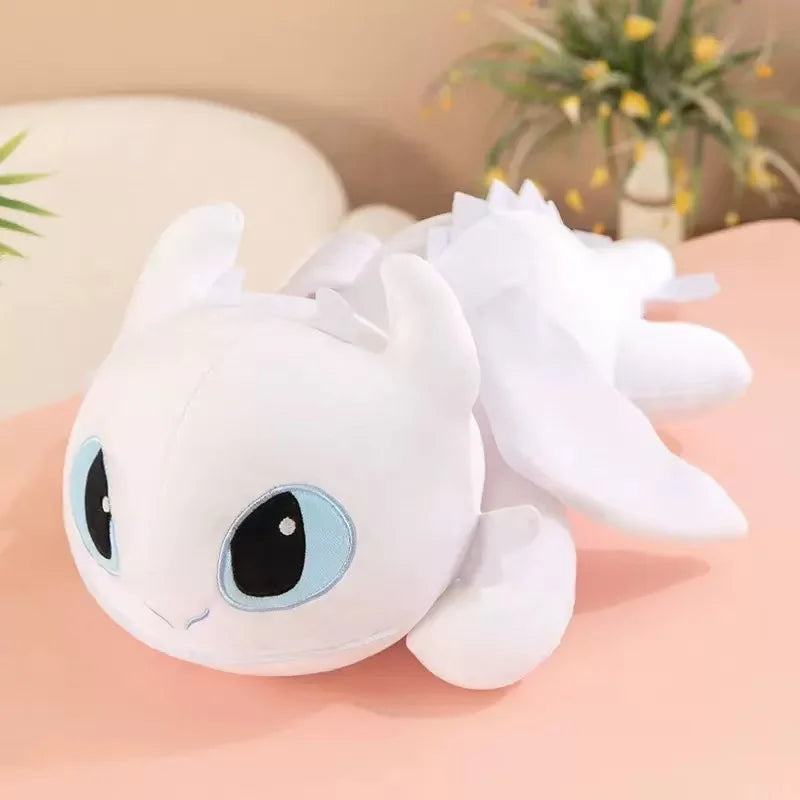 Großes Plüschtier Drachenspielzeug Kawaii Weiß Schwarz, Plüschspielzeug