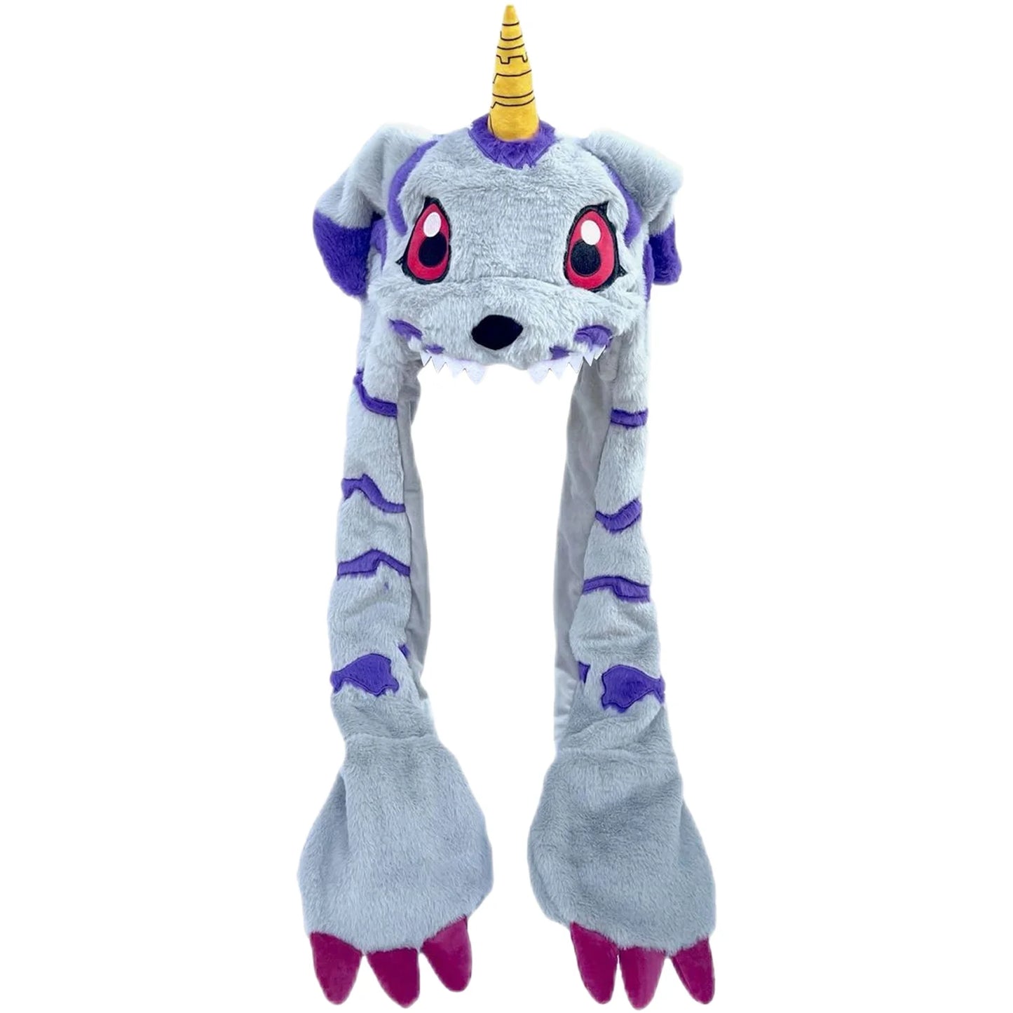 Anime Gabumon Plüsch Hut Schal und Handschuhe, Drei-in-eins Niedlicher Cartoon