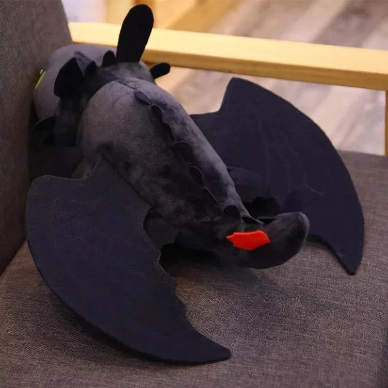 Großes Plüschtier Drachenspielzeug Kawaii Weiß Schwarz, Plüschspielzeug