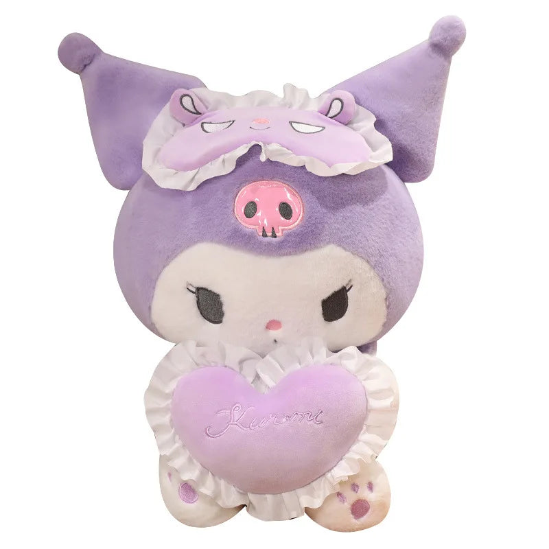 Cartoon Sanrio Kuromi Plüschpuppe, Große niedliche Uniform, Kleiner Teufel Kawaii Plüschtier Stofftier