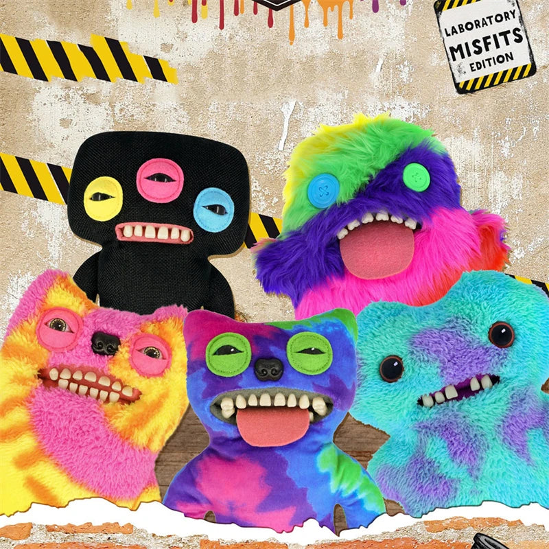 Original Fuggler Ugly Monster, Lustiges Plüschtier, mit weit aufgerissenen Augen