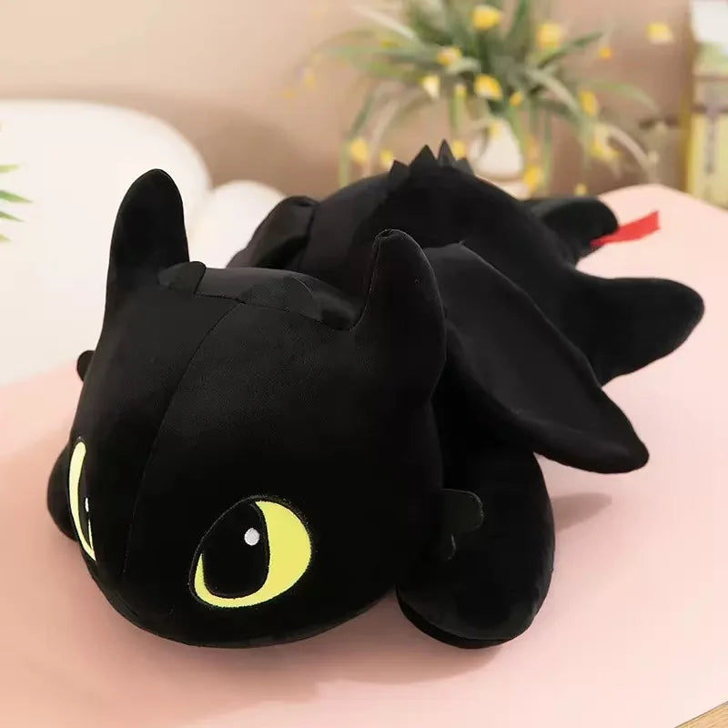 Großes Plüschtier Drachenspielzeug Kawaii Weiß Schwarz, Plüschspielzeug