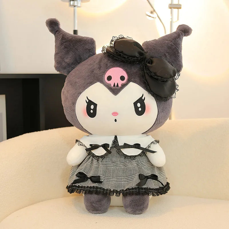 Cartoon Sanrio Kuromi Plüschpuppe, Große niedliche Uniform, Kleiner Teufel Kawaii Plüschtier Stofftier