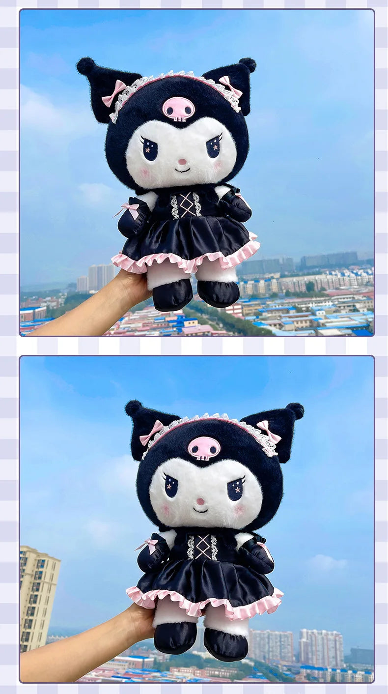 Cartoon Sanrio Kuromi Plüschpuppe, Große niedliche Uniform, Kleiner Teufel Kawaii Plüschtier Stofftier