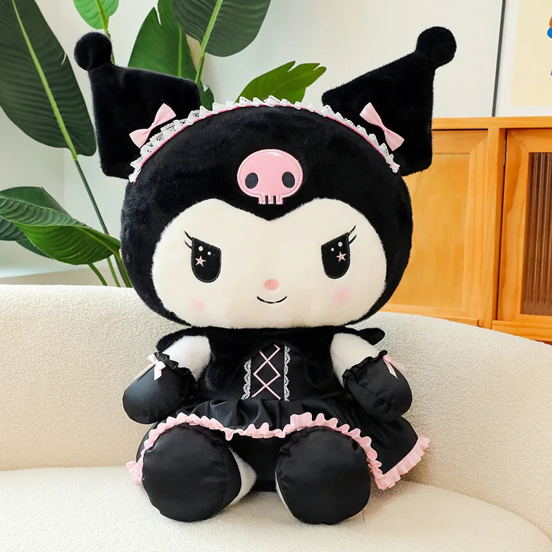 Cartoon Sanrio Kuromi Plüschpuppe, Große niedliche Uniform, Kleiner Teufel Kawaii Plüschtier Stofftier