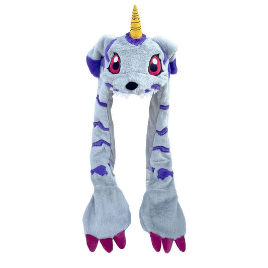 Anime Gabumon Plüsch Hut Schal und Handschuhe, Drei-in-eins Niedlicher Cartoon