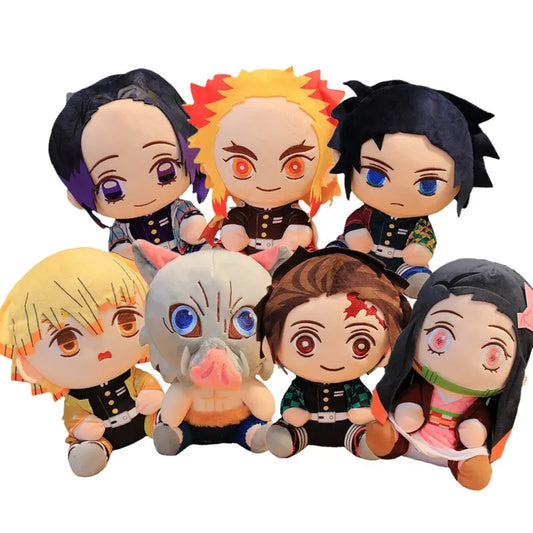 20cm Hot Japan Demon Slayer Plüschpuppen Lovely Anime Kimetsu No Yaiba Kamado Tanjirou Nezuko Zenitsu Kyoujurou