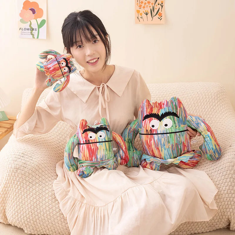 15/25 cm, Kawaii Bunte Monster-Plüschpuppe mit Ausdruck, Stofftier für Jungen und Mädchen