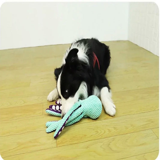 Hunde-Plüsch-Oktopus-Spielzeug, interaktiver Sound, Anti-Abriss, für Hunde-Langeweile, Begleiter-Spielzeug