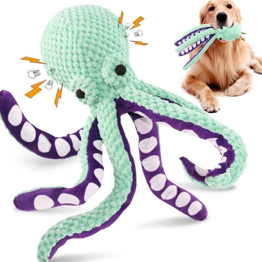 Hunde-Plüsch-Oktopus-Spielzeug, interaktiver Sound, Anti-Abriss, für Hunde-Langeweile, Begleiter-Spielzeug