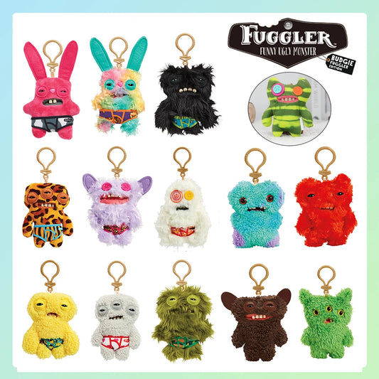 Schlüsselanhänger/Anhänger, Fuggler lustiges, hässliches Monster, Original Plüschpuppe